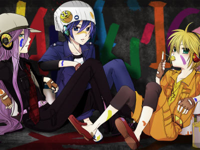 vocaloid , краски, kamui gakupo , kaito, agi, парни, арт, kagamine rin 