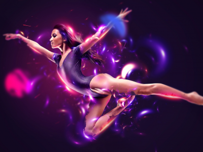 white, lights, abstract, begie, dancing, purple, blue, woman, flying, athlete, black, model, pink