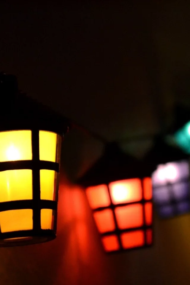 lights, colors, red, blue, purple, yellow, lamp