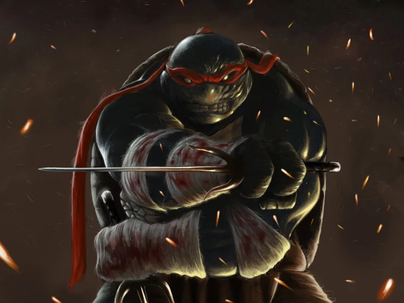 tmnt, raphael, черепашки-ниндзя, teenage mutant ninja turtles, бинты, арт