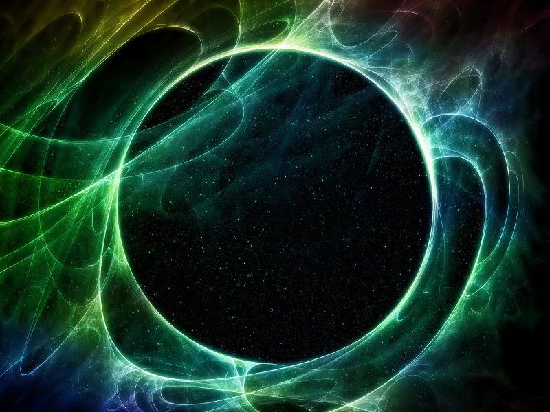 sci fi, green star, lights, galaxy