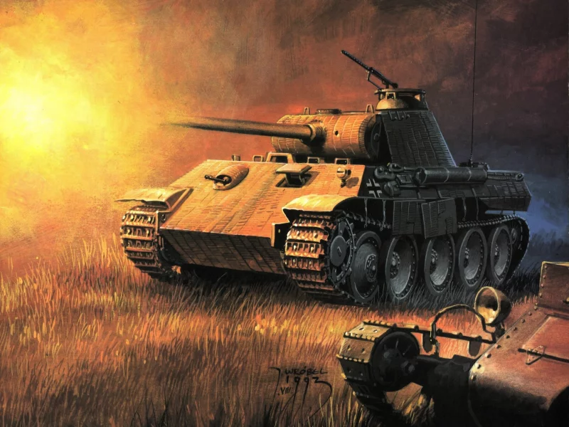 panther, средний, немецкий, pzkpfw v, танк, арт, пантера