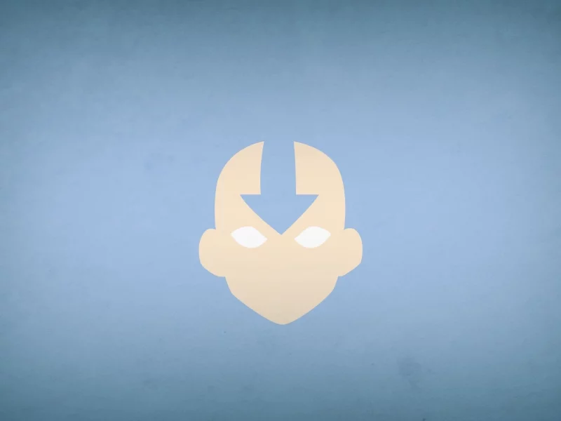 blo0p, минимализм, синий фон, aang, avatar, avatar the last airbender
