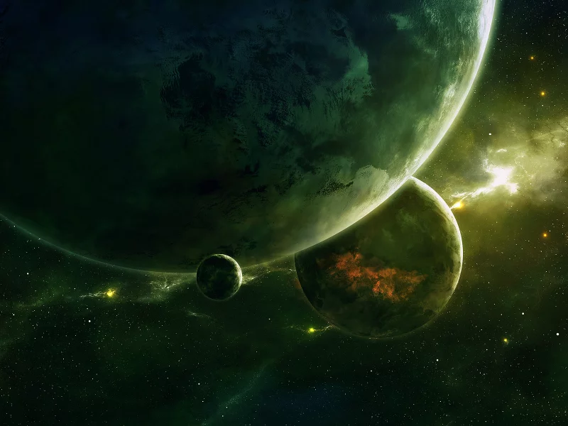 космос, арт, space, планеты, qauz