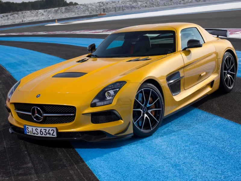 мерседес, sls, передок, mercedes-benz, 63, амг, amg, желтый, black series