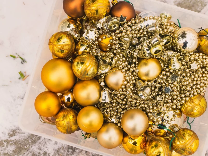christmas, new year, новый год, рождество, золотые, шарики