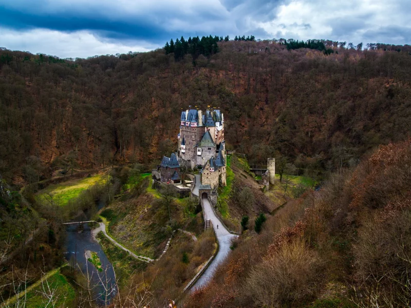 германия, замок, eltz castle, лес