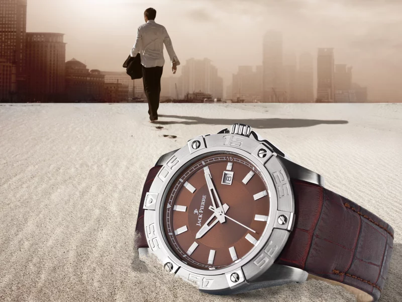 watch, person, sand, leather