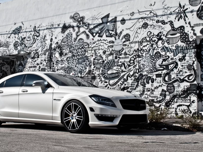 amg, стена, гаффити, cls63, белый, mercedes-benz