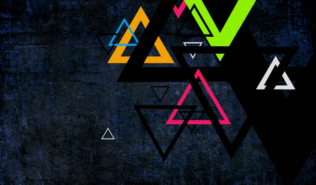 green, colors, orange, triangles, red