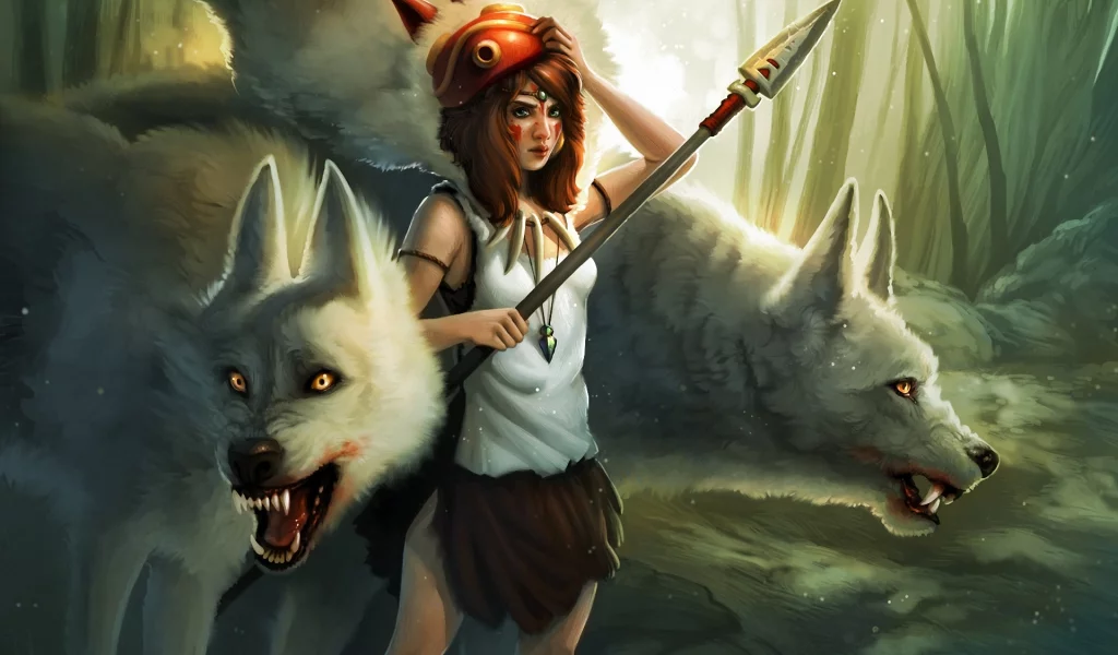 девушка, princess mononoke, kelly perry, арт, принцесса мононоке