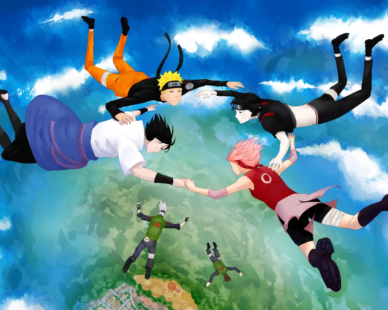 sai, аниме, арт, haruno sakura, наруто, uchiha sasuke, hatake kakashi, naruto
