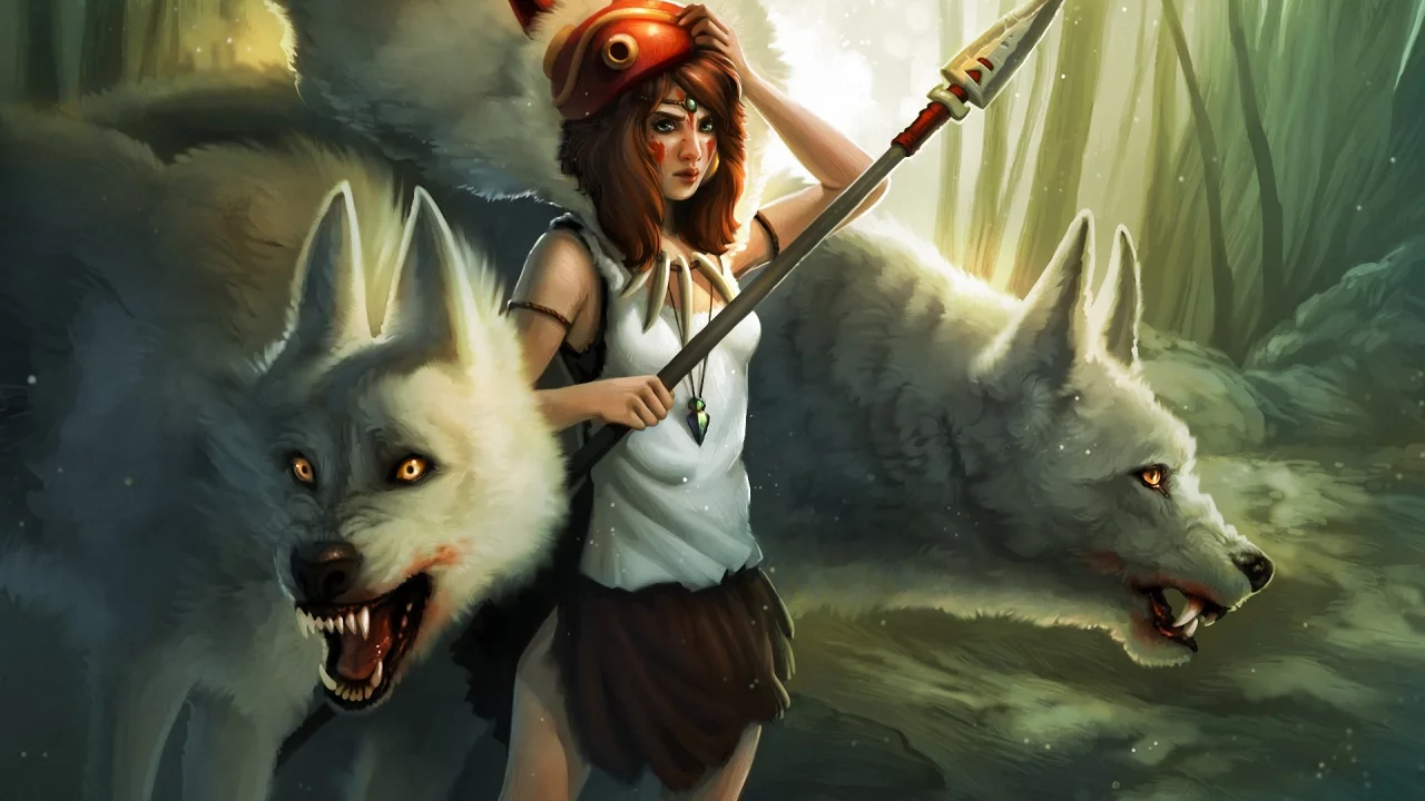 девушка, princess mononoke, kelly perry, арт, принцесса мононоке