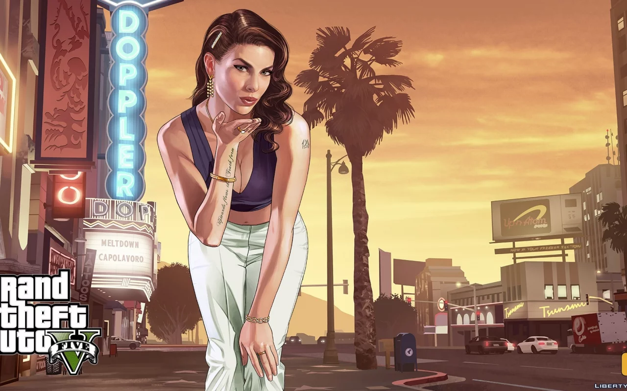 GTA 5, девушка, арт