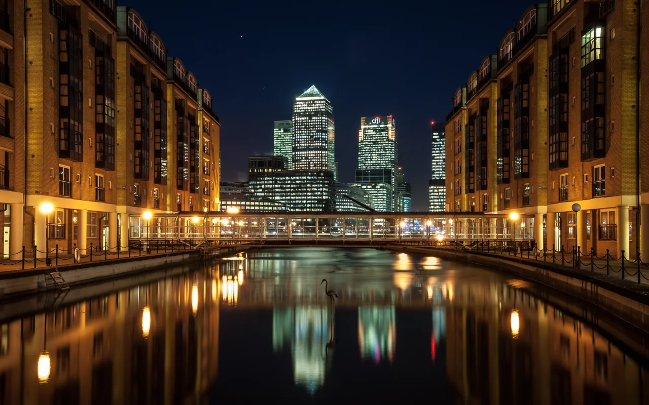 город, london, мост, ночь, лондон, река, docklands, england, англия