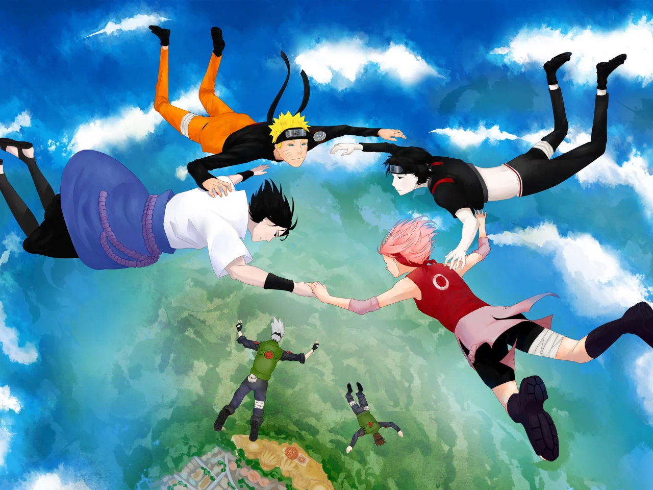 sai, аниме, арт, haruno sakura, наруто, uchiha sasuke, hatake kakashi, naruto