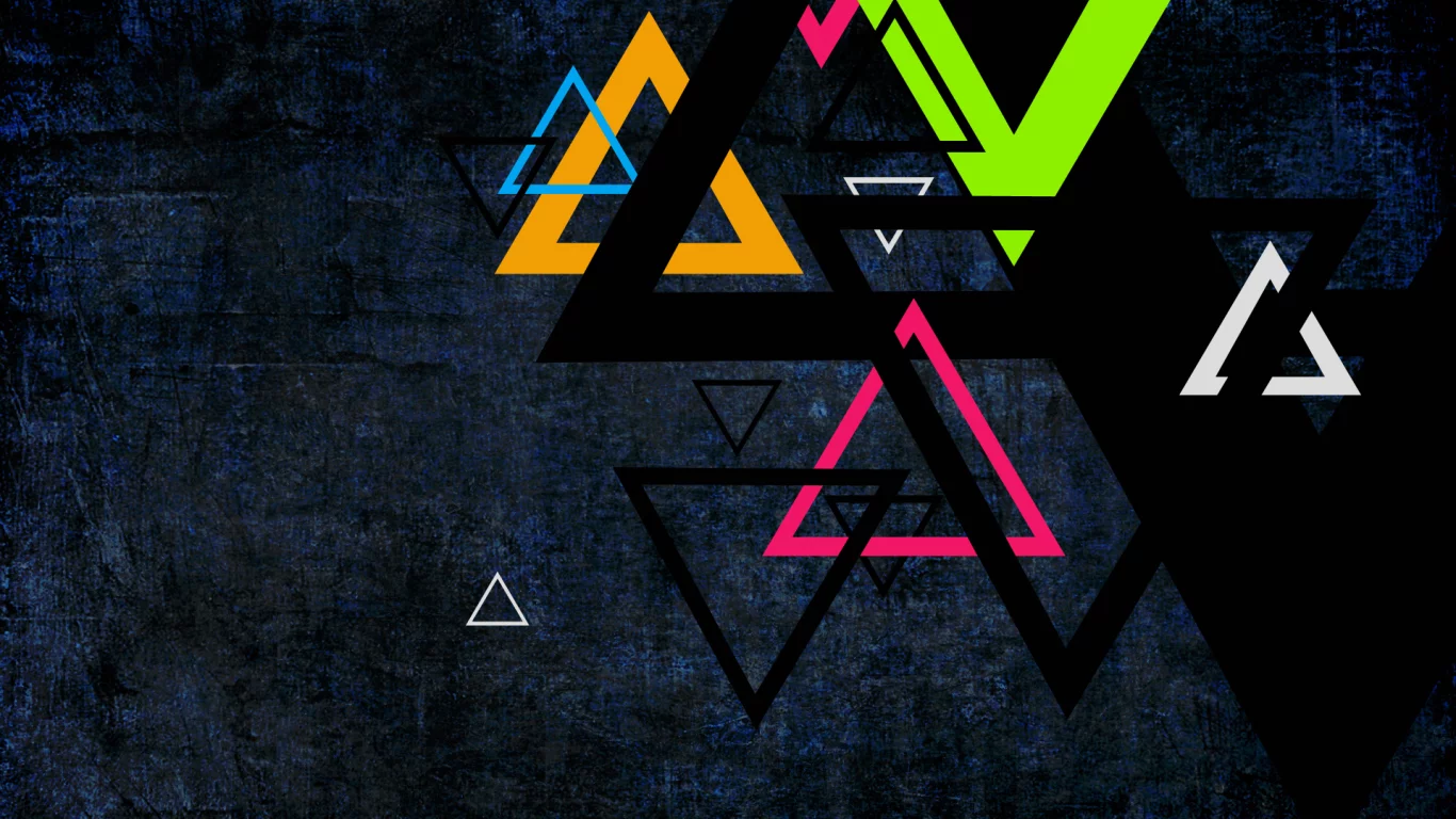 green, colors, orange, triangles, red