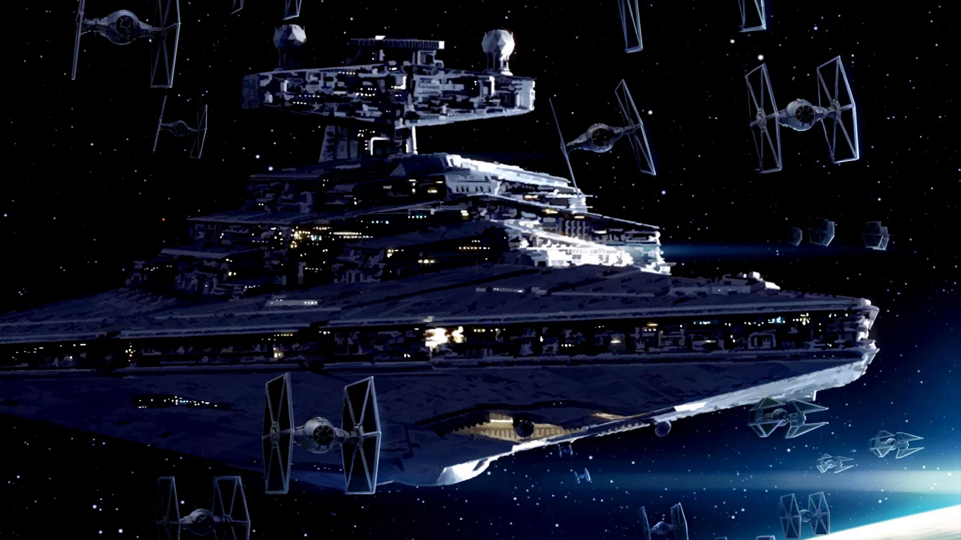 imperial starfleet, star wars, star destroyer, star destroyer, art, tie fighters
