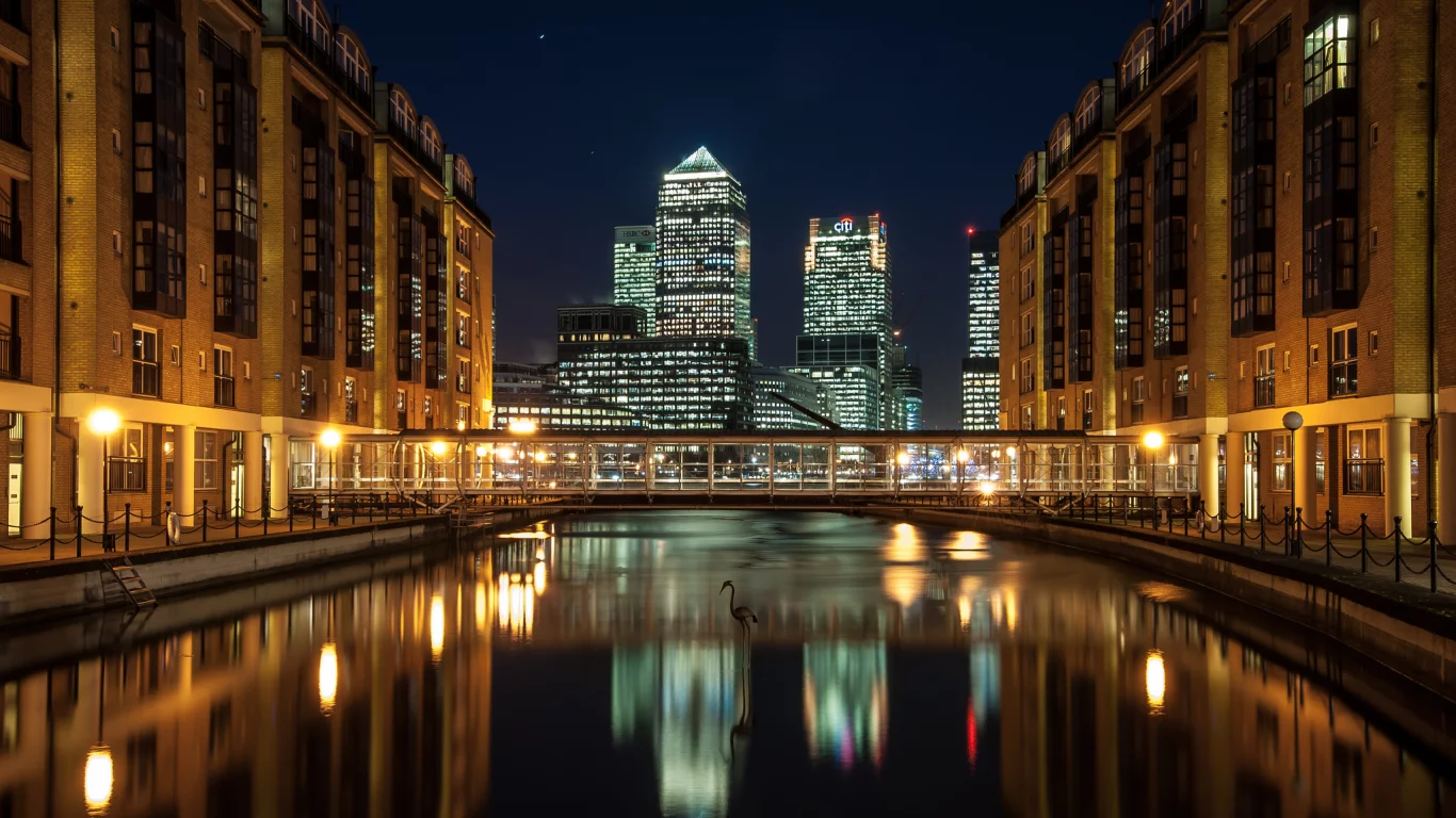 город, london, мост, ночь, лондон, река, docklands, england, англия