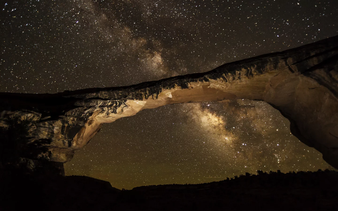 звезды, milky way, галактика, млечный путь, ночь, скала, арка