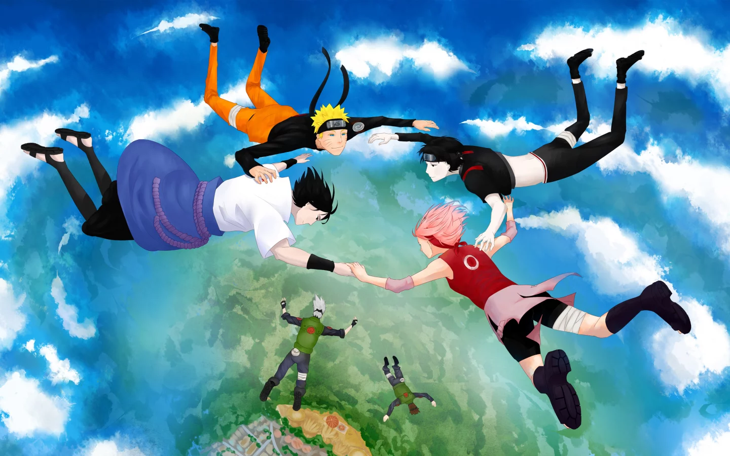 sai, аниме, арт, haruno sakura, наруто, uchiha sasuke, hatake kakashi, naruto
