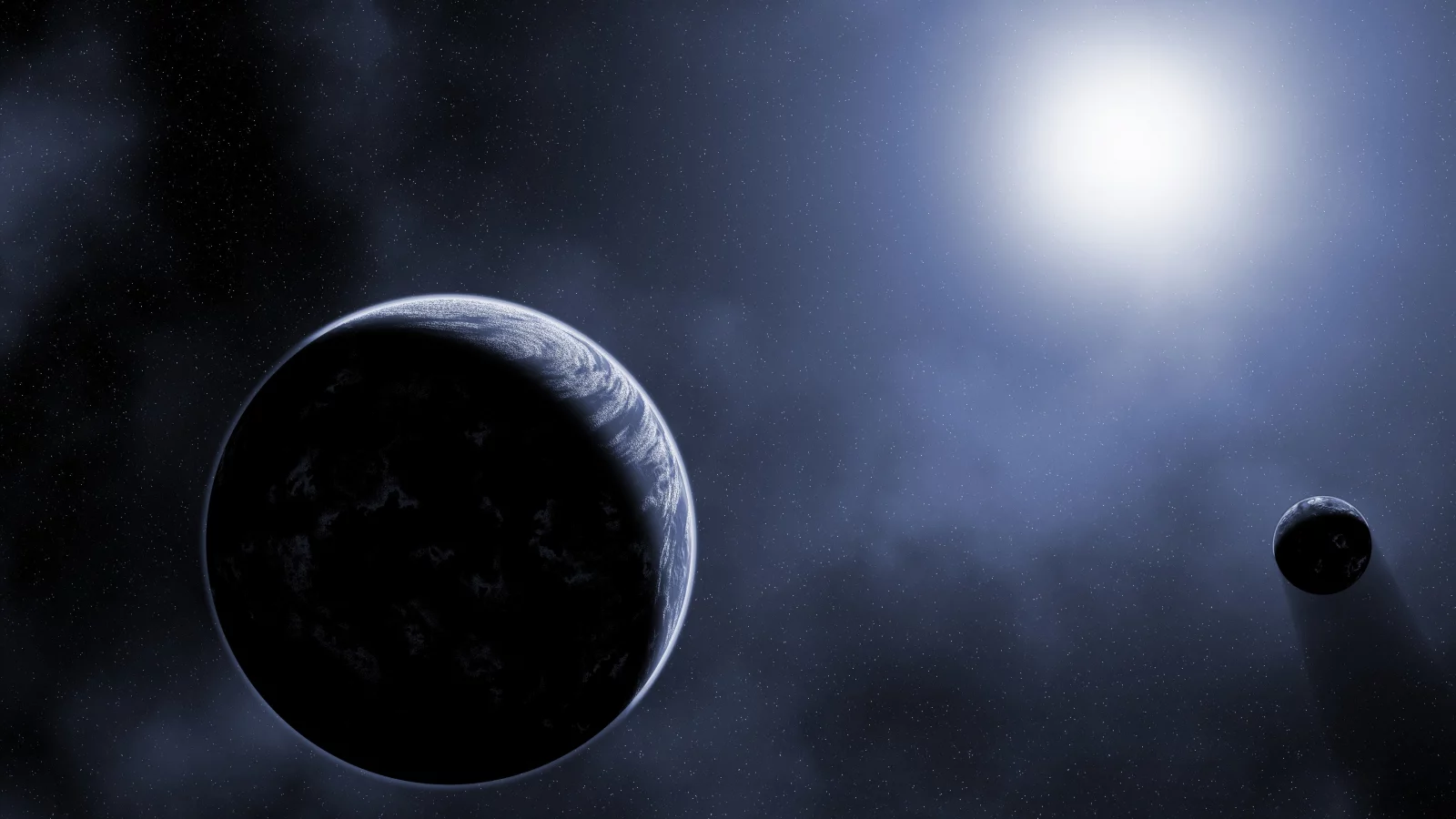 shadow, sci fi, stars, planets