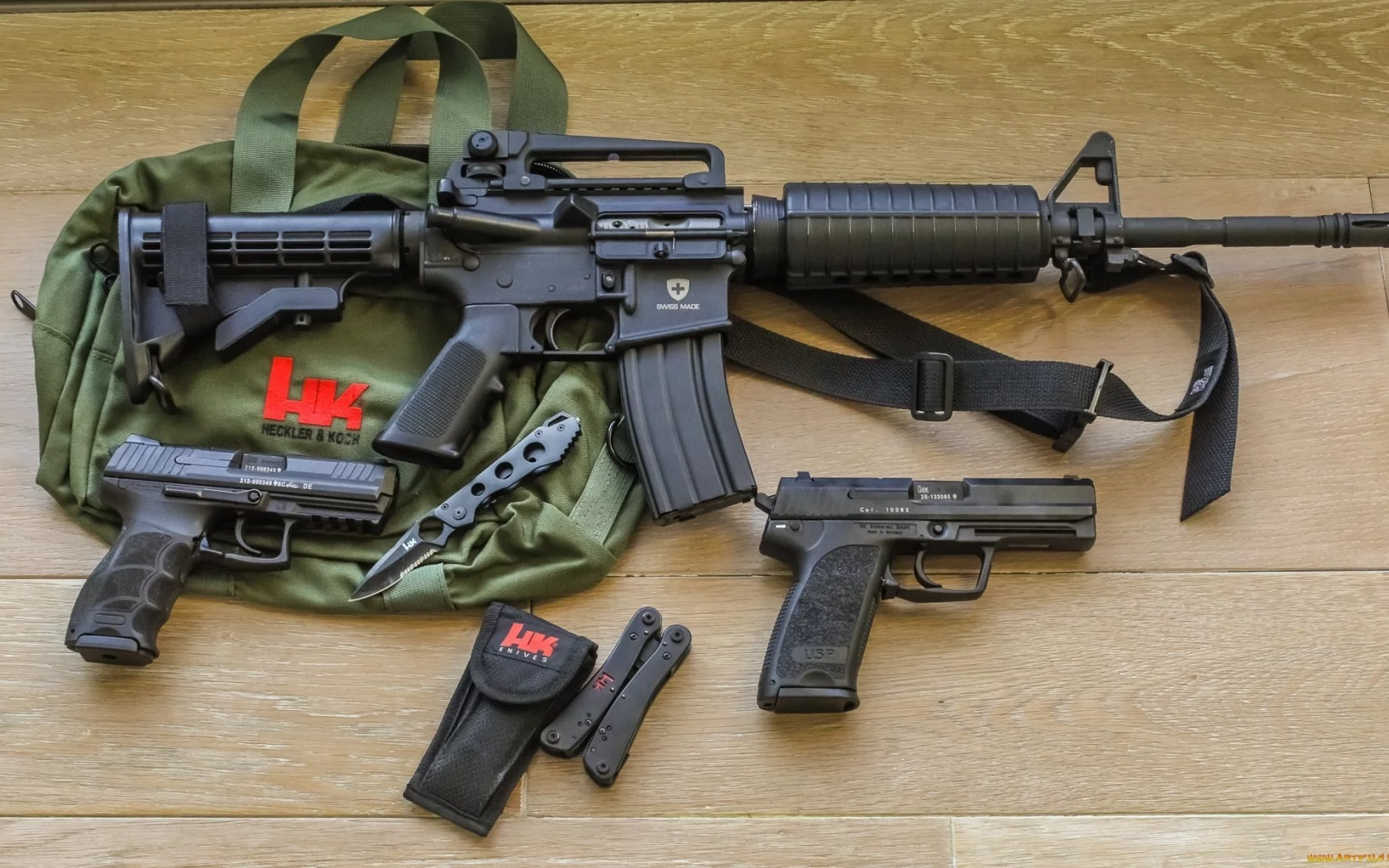 автомат, ножи, heckler &amp;amp; koch, сумка, пистолеты, m4a1