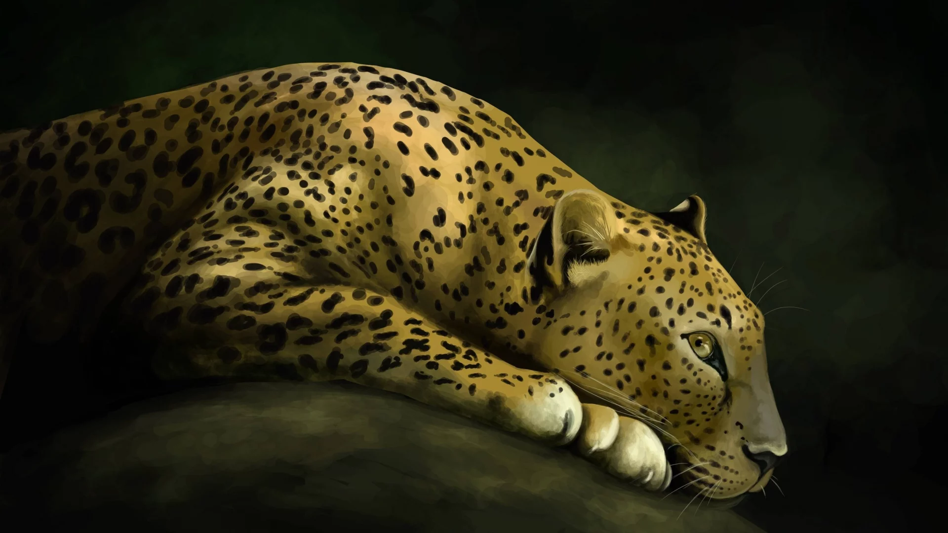 рисунок, леопард