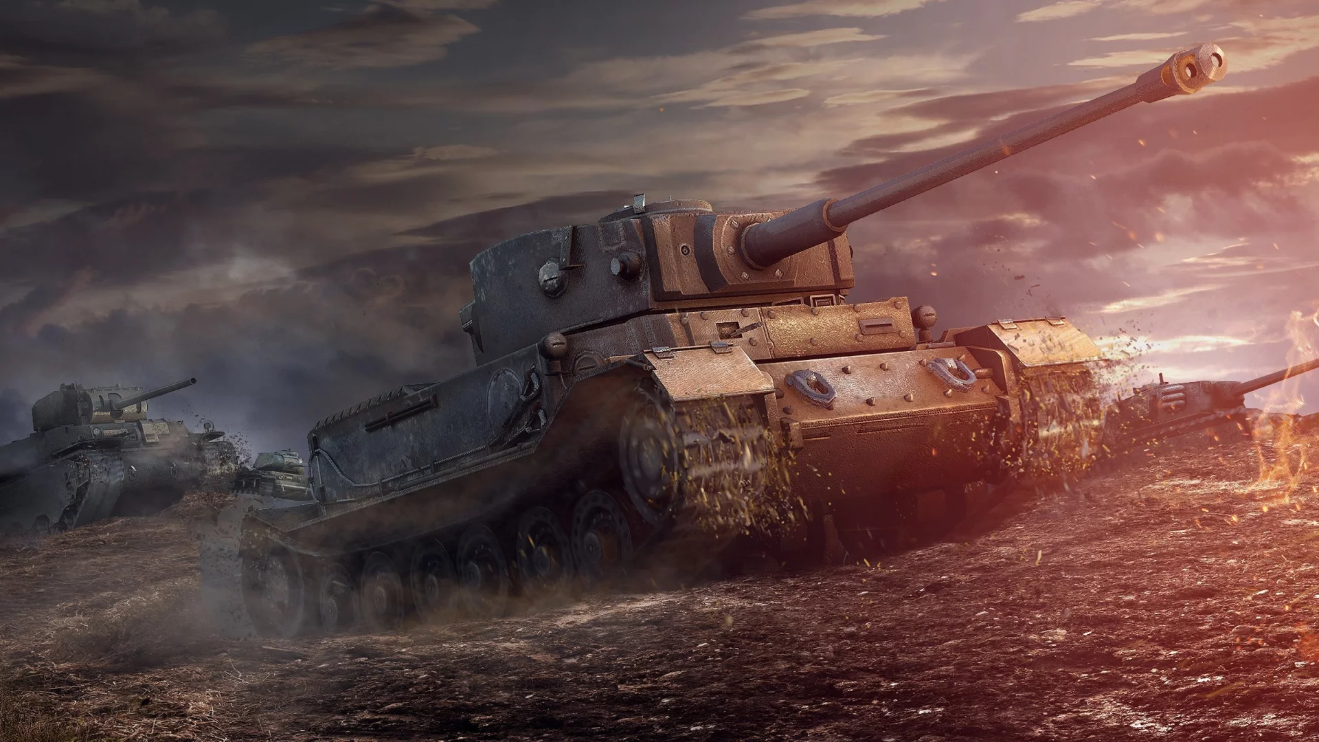 небо, грязь, арт, танк, arl 44, танки, world of tanks, wot