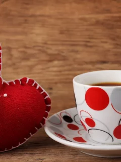 любовь, сердце, чашка, кофе