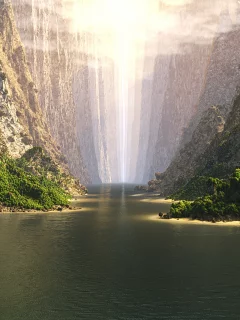 скалы, зелень, камни, море, пейзаж