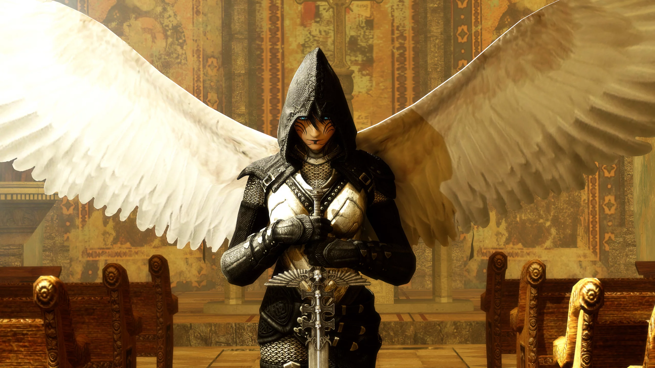 angel, арт, меч, оружие, доспехи, фанртастика, ангел