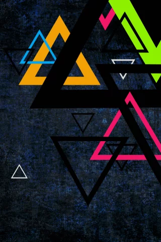 green, colors, orange, triangles, red