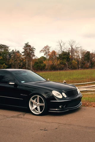 mercedes benz, e class, black, vossen, amg, w211