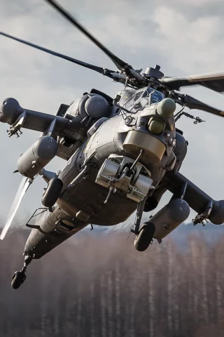 вертолёт, российский, mi-28, ударный, полёт