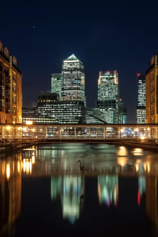 город, london, мост, ночь, лондон, река, docklands, england, англия