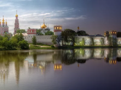 город, Москва, Новодевичий Богородице-Смоленский монастырь, день, вечер