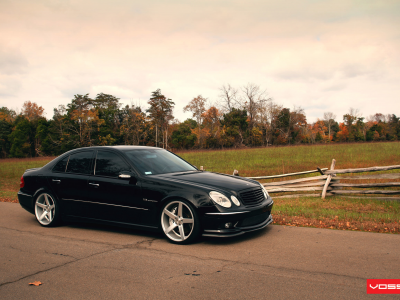 mercedes benz, e class, black, vossen, amg, w211