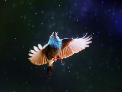 дождь, птица, крылья