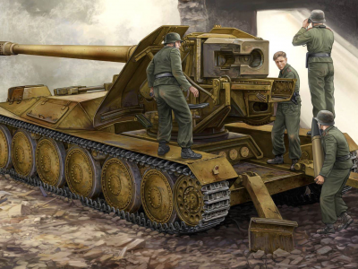 солдаты, рисунок, война, german 12.8cm pak 44 waffentrager krupp 1
