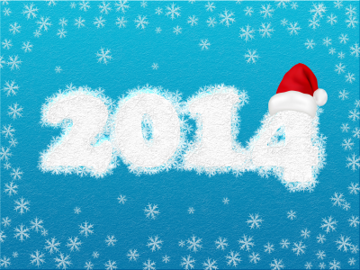 голубой фон, праздник, 2014, новый год, снежинки