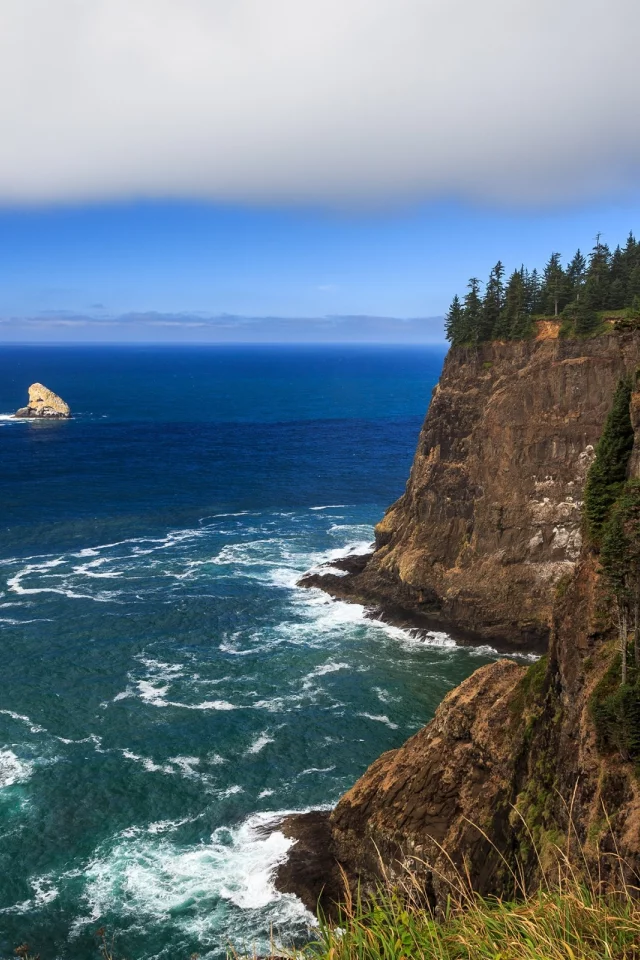 Oregon Coast, побережье, пляж, лес, океан, скалы