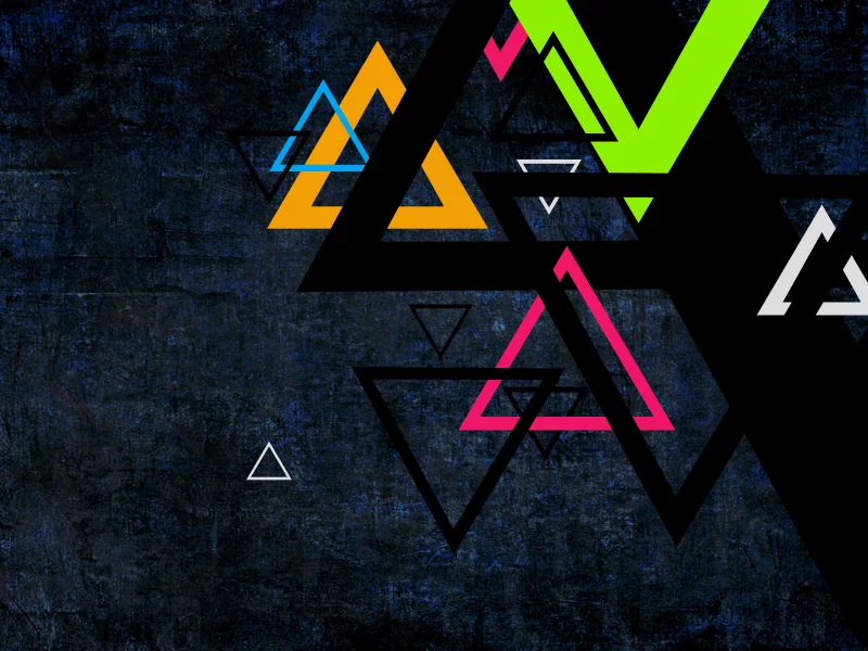 green, colors, orange, triangles, red