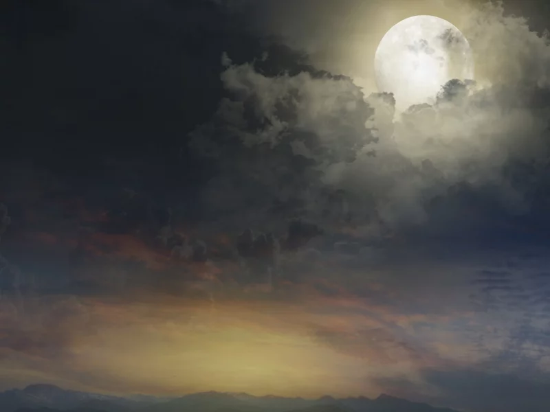 full, moon, magical night, sky, clouds, landscape, nature, полный, луна, волшебная ночь, небо, облака, пейзаж, природа