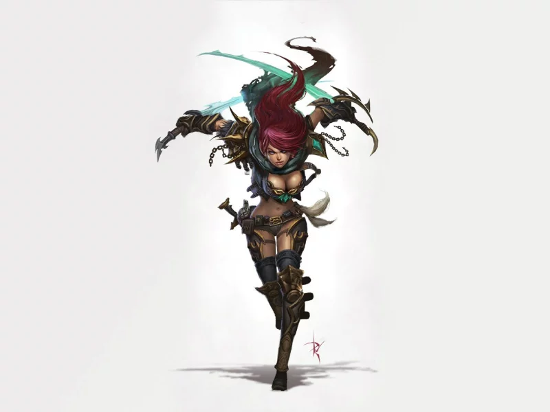 бежит, игра, оружие, the sinister blade, league of legends, katarina