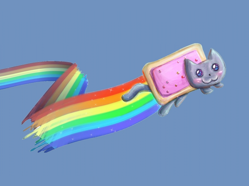 нян кэт, nyan cat, радуга