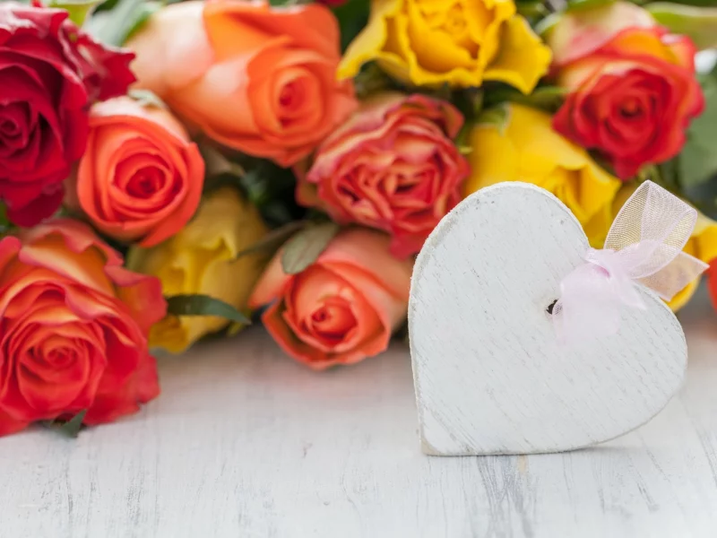 holiday, ribbon, любовь, roses, love, сердце, цветок, flower, bouquet, heart