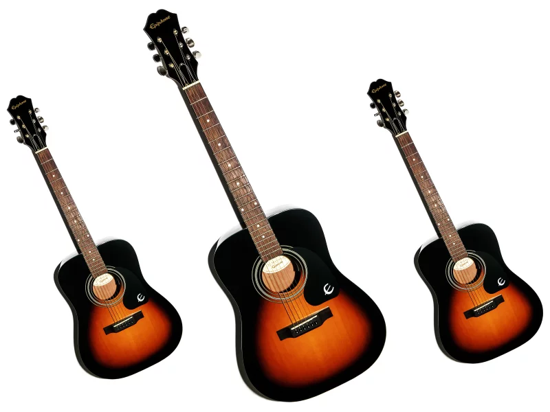 гитары, epiphone, компания gibson, белый, фон