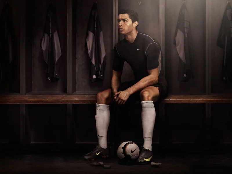 cristiano ronaldo, locker room, football, dark, player, portugal, real madrid, soccer, nike