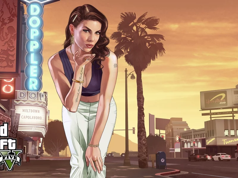 GTA 5, девушка, арт